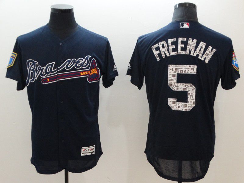 Men Atlanta Braves #5 Freeman Blue Elite Spring Edition MLB Jerseys->kansas city royals->MLB Jersey